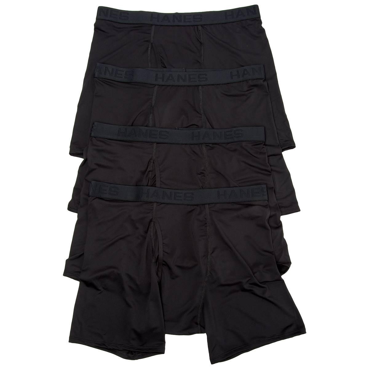 Mens Hanes(R) Ultimate Comfort Sport Boxer Briefs - Black