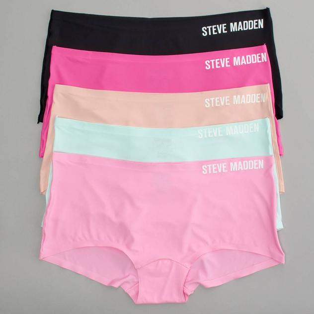 Womens Steve Madden 5pk. Laser Cut Boyshort Panties SM54572A5