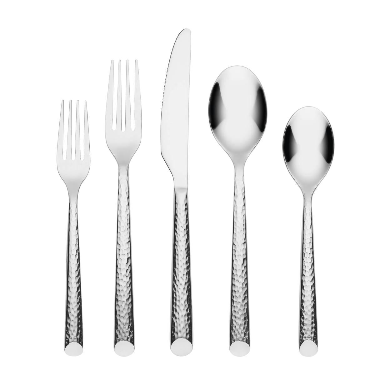 Cambridge(R) Else Mirror Hammered 20pc. Flatware Set