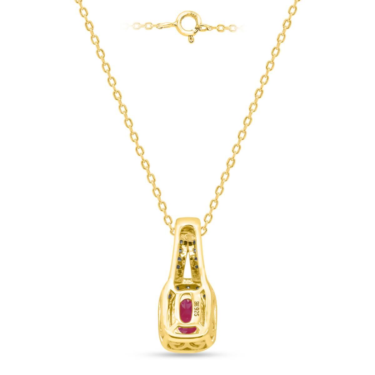 Gemstone Classics™ Created Ruby Lab Grown Diamond Pendant