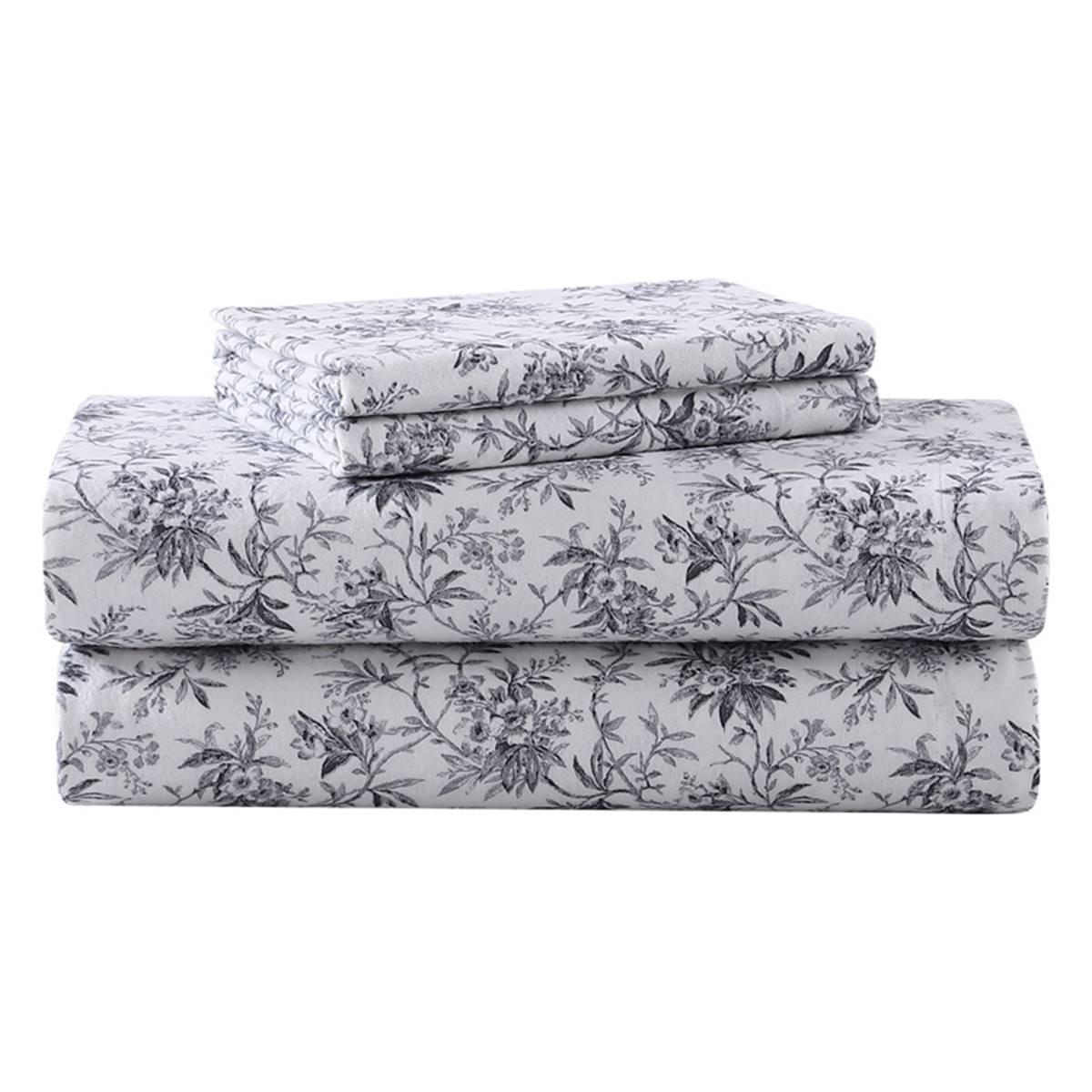 Laura Ashley Faye Toile Cotton Flannel Sheet Set