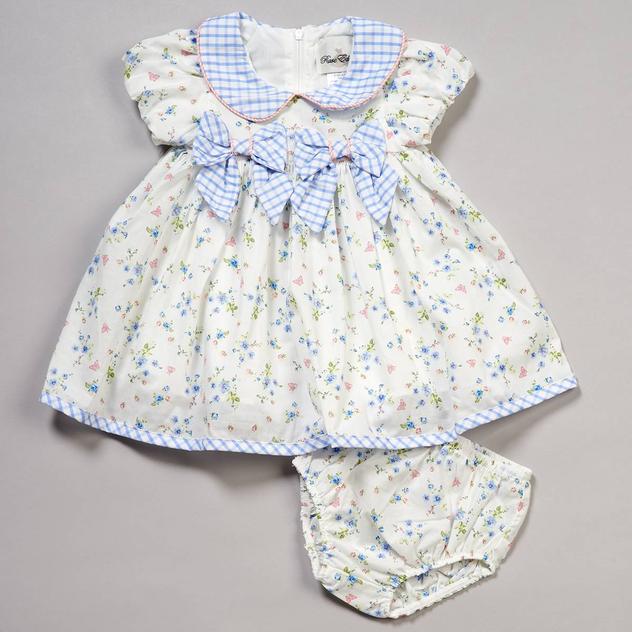 Baby Girl (12-24M) Rare Editions Flower & Gingham Bow Dress
