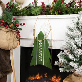 Northlight Seasonal 18.25in. Wooden Sled Believe Christmas Décor