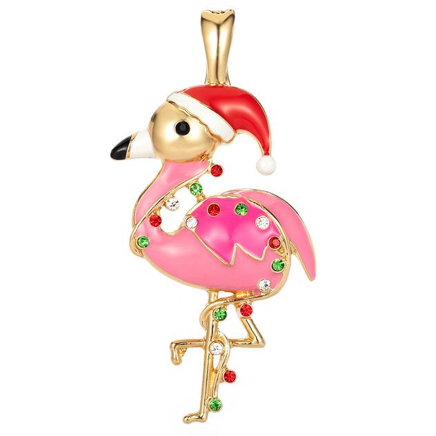 Wearable Art Flamingo w/ Christmas Lights Enhancer Pendant