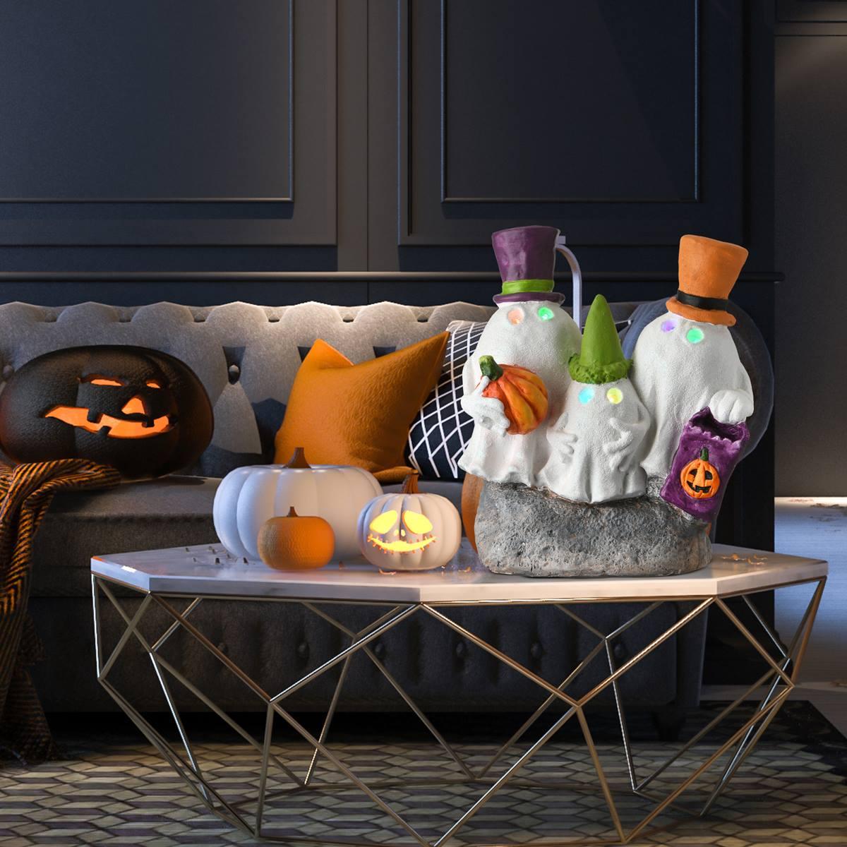 National Tree 15in. LED Colorful Hats Ghost Trio Décor