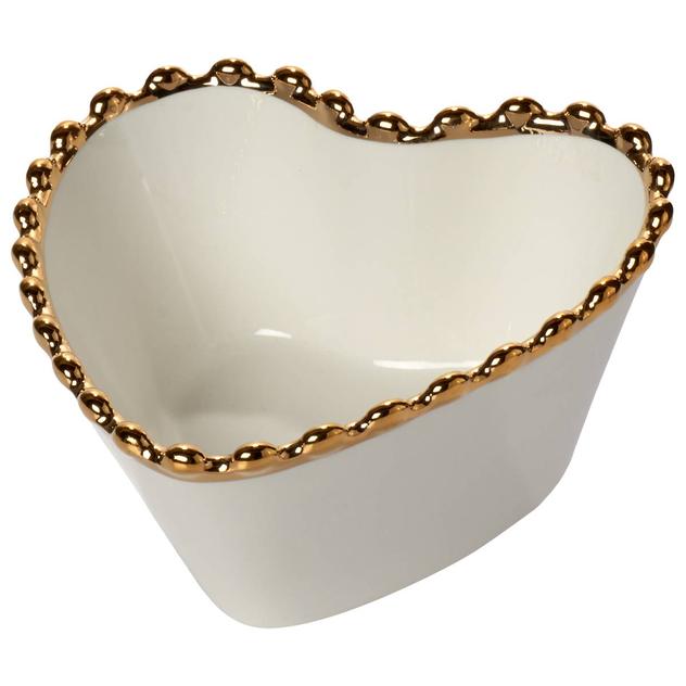 Famous Brand  Beaded Gold Heart Bowl