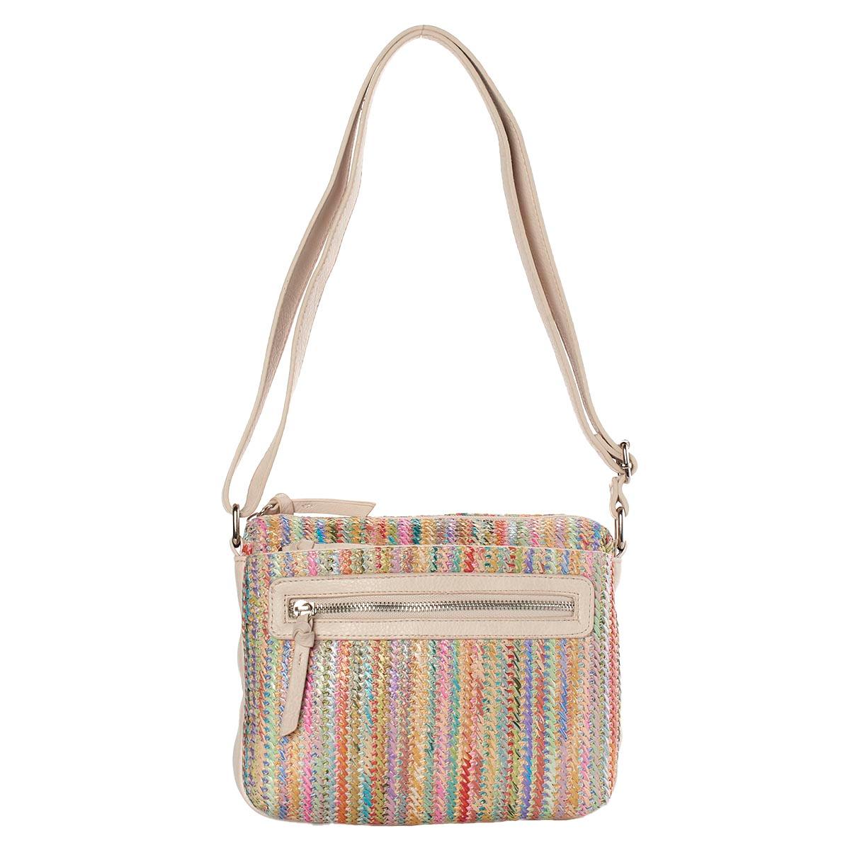 Bueno Striped Straw Top Zip Minibag