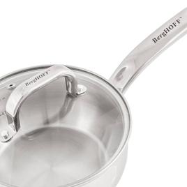 BergHOFF Belly Shape Stainless Steel 6.25in Saucepan w/ Glass Lid