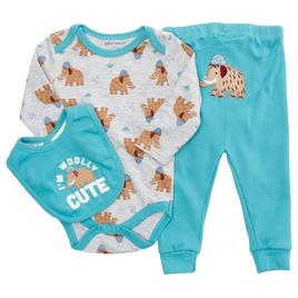 Baby Boy (NB-9M) baby views® 3pc. Woolly Cute Bodysuit Set