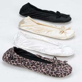 Womens Isotoner Satin Ballerina Slippers