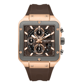 Mens Kenneth Cole New York(R) Chronograph Brown Watch-KCWGO0065502