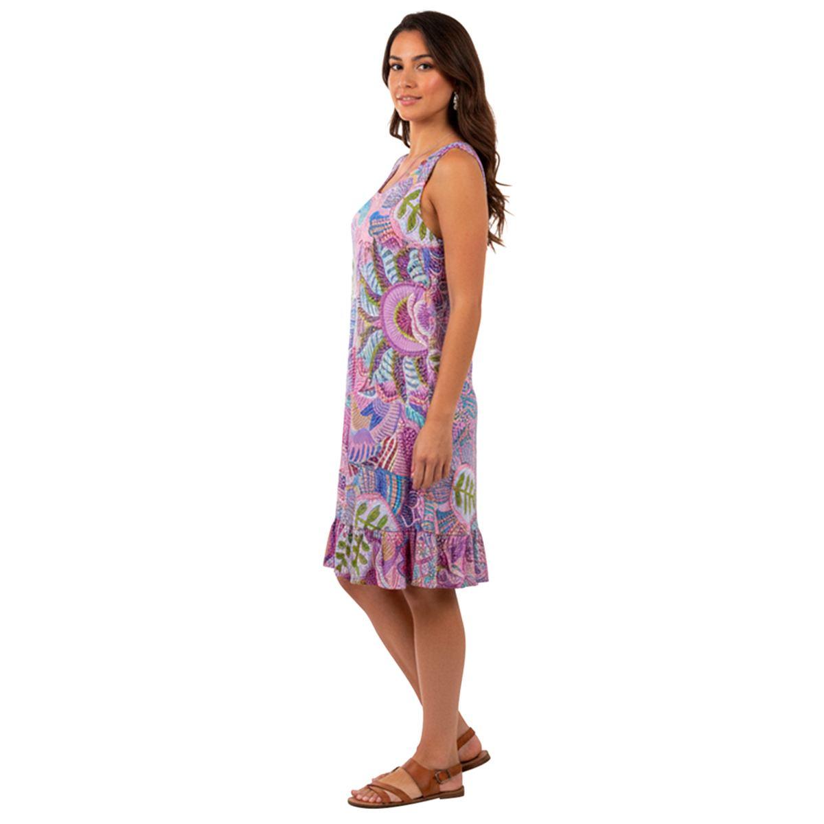 Womens MSK Sleeveless Floral Ruffle Hem Shift Dress