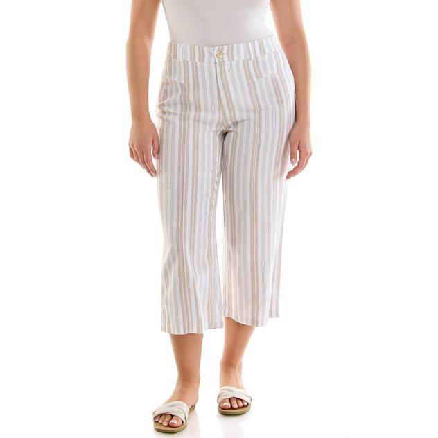 Womens Zac & Rachel Stripe Linen Capris
