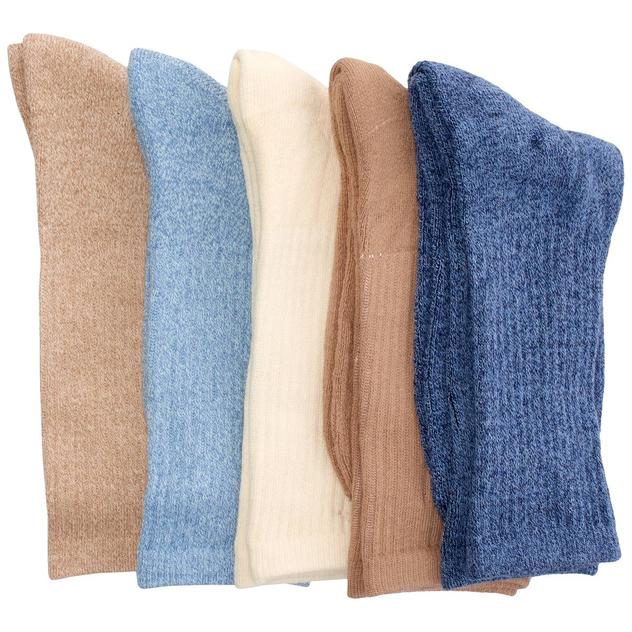Mens Born® 5pk. Marled Organic Cotton Rib Crew Socks - Navy