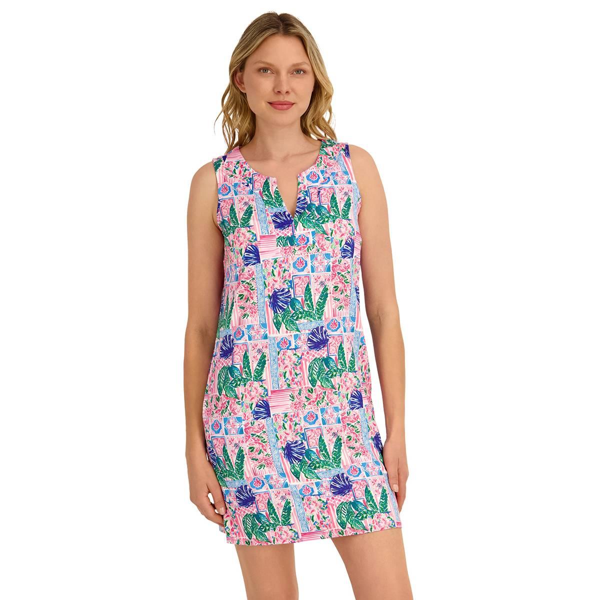 Womens Stella Parker Sleeveless Spring Coastal UPF Shift Dress