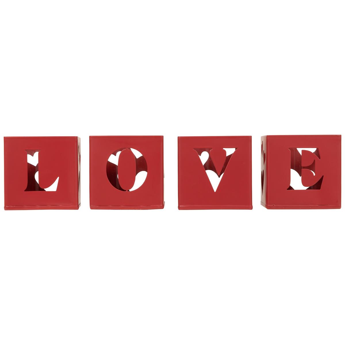Northlight Seasonal Valentine''s Day Red Candle Holders - Set of 4