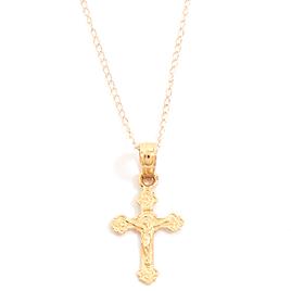 Kids Yellow 14kt. Gold Small Crucifix Necklace