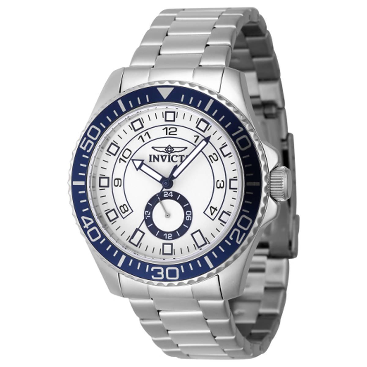 Mens Invicta Pro Diver White Dial Multi-Function Watch - 47124