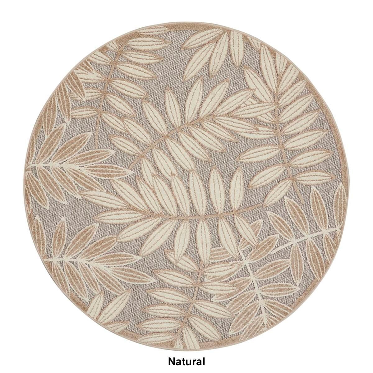 Nourison Aloha Leaf Print Round Rug