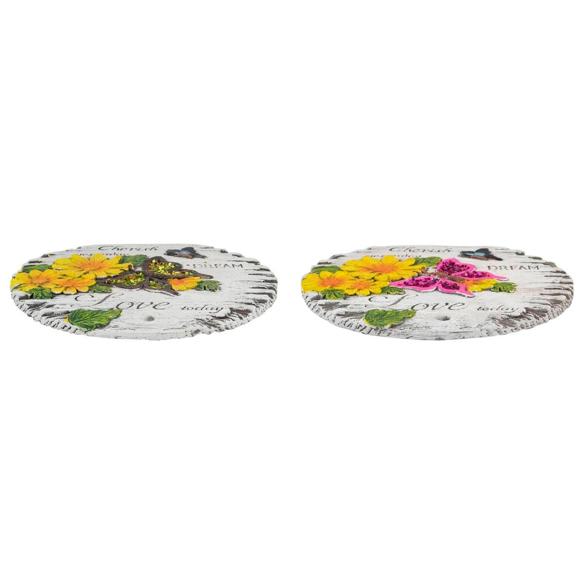 Northlight Seasonal Love Today Floral Garden Stones - Set of 2
