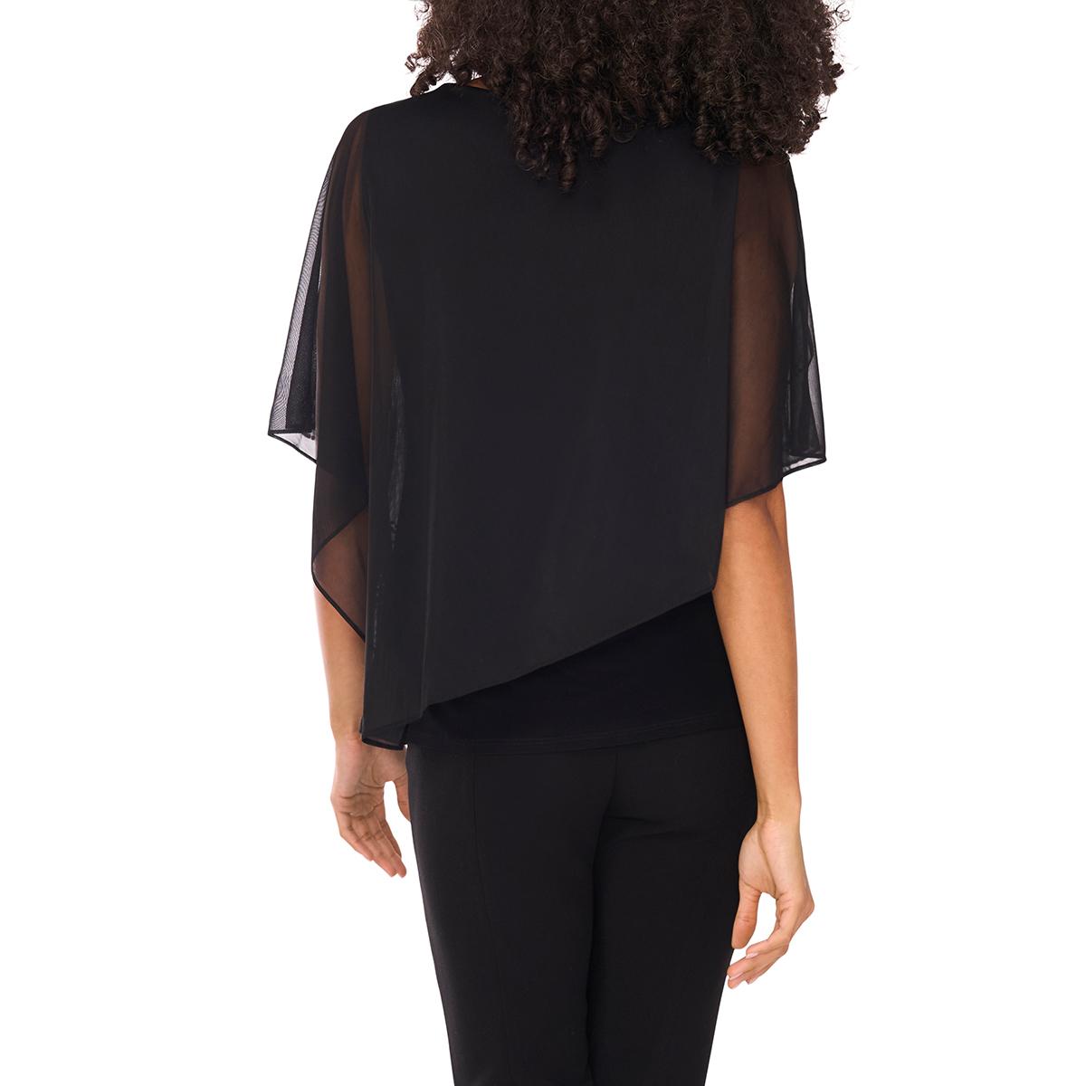 Womens MSK Bead Embellishment Poncho Overlay Blouse
