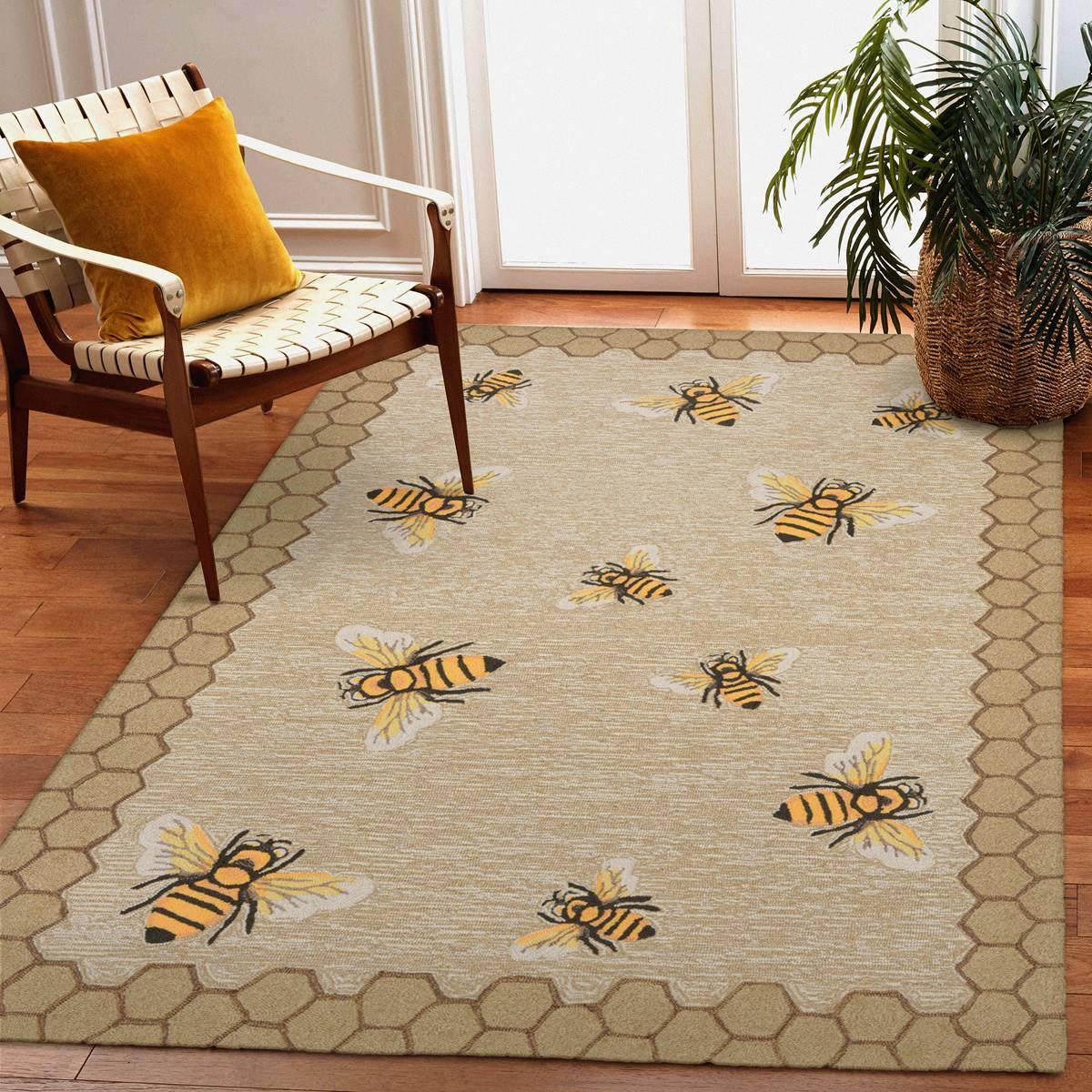 Liora Manne Frontporch Honeycomb Bee Rectangular Large Area Rug