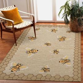 Liora Manne Frontporch Honeycomb Bee Rectangular Large Area Rug
