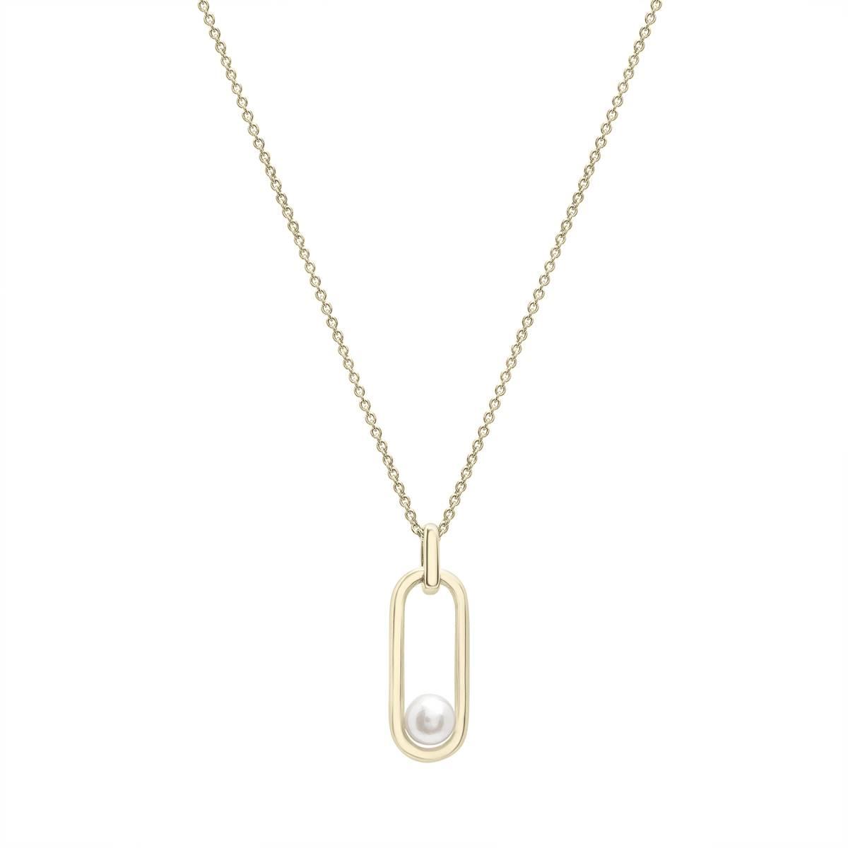 Precious Elegance(tm) Gold Plated Silver Paper Clip Drop Pendant