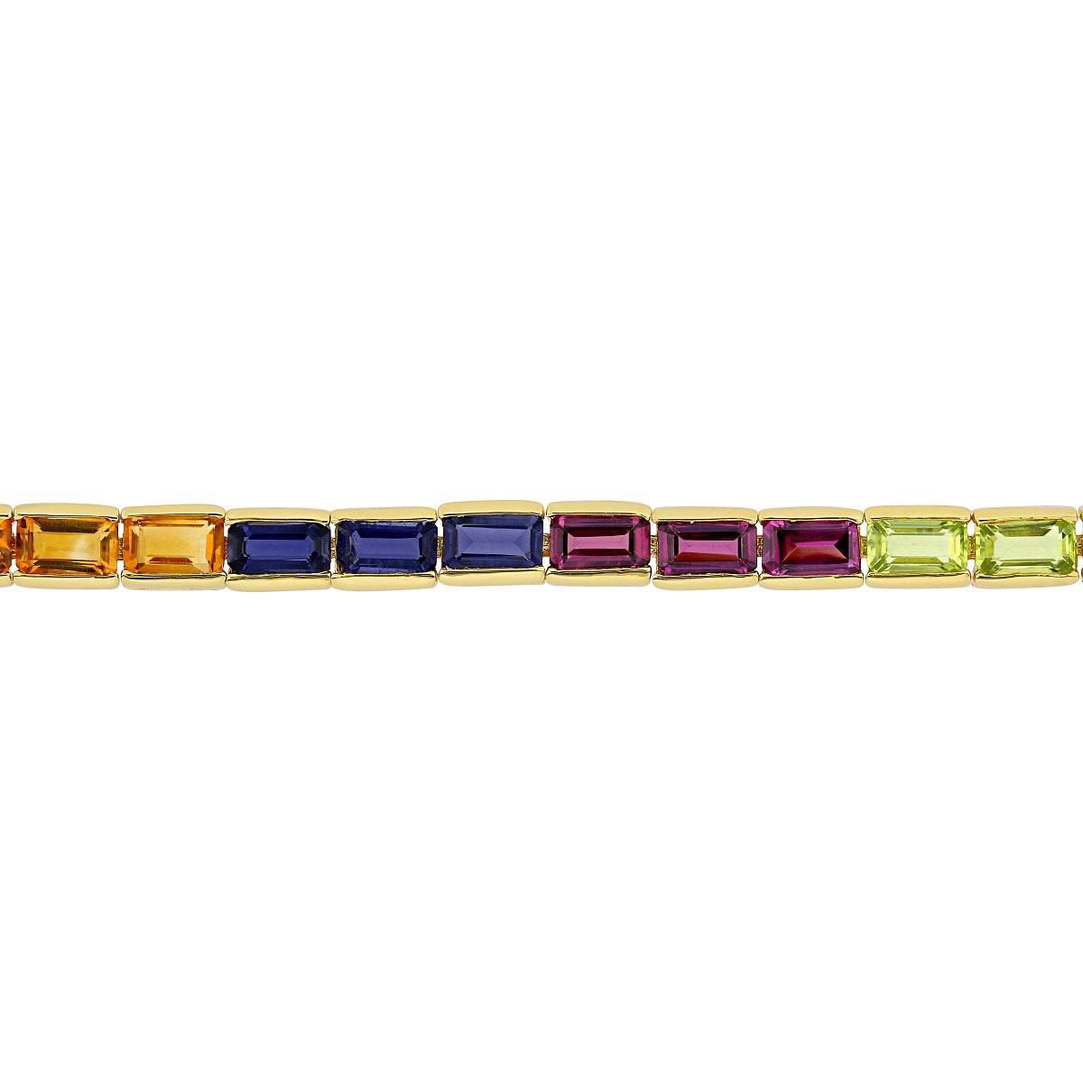 Gemstone Classics™ Plated Silver Rose de France Tennis Bracelet