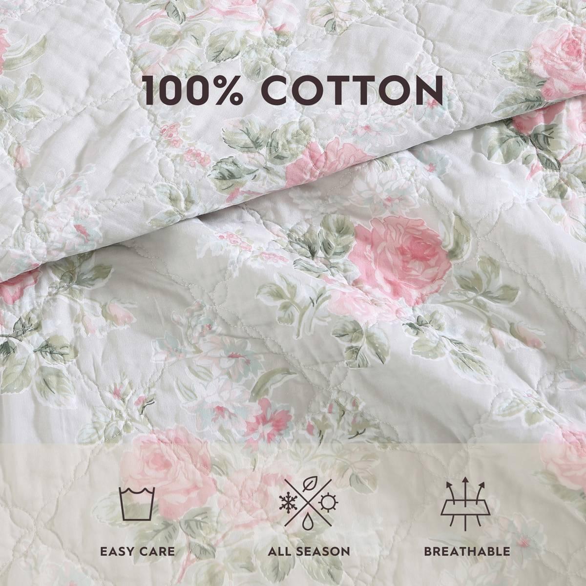 Laura Ashley Melany Cotton Reversible Quilt Set