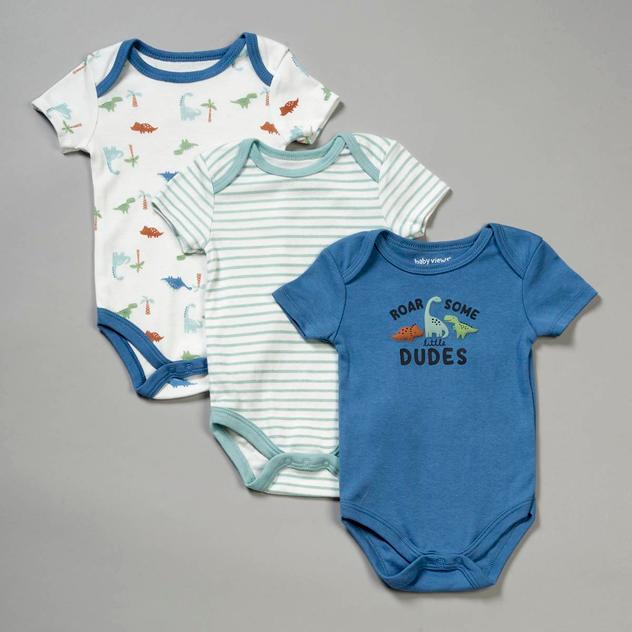 Baby Boy (NB-9M) baby views 3pk. Roar Some Bodysuits