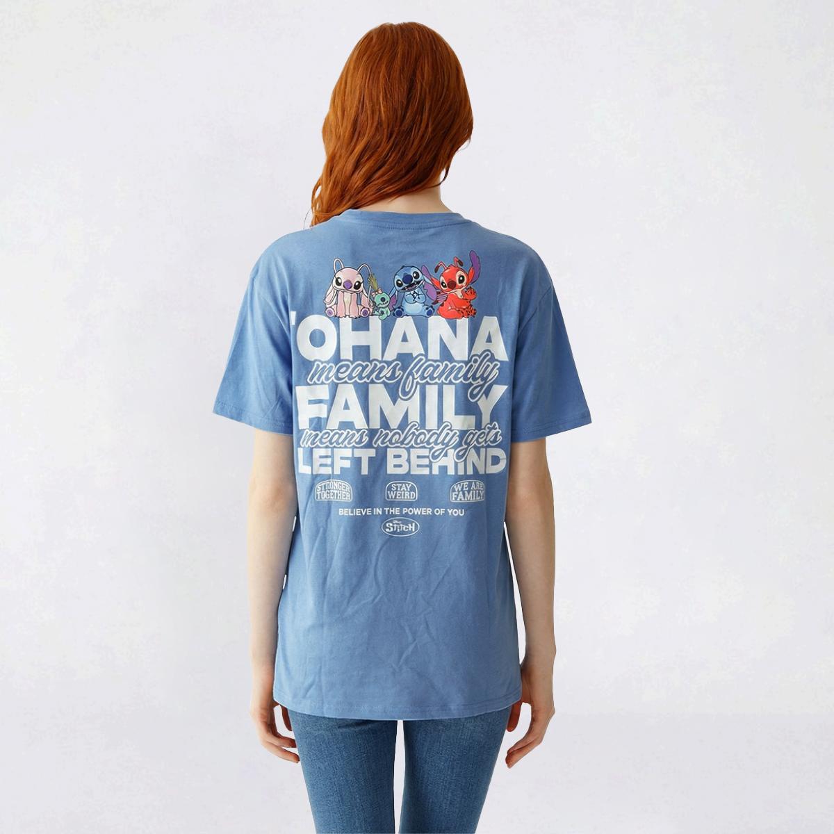 Juniors Freeze Stitch and Angel Ohana Family Boyfriend Tee