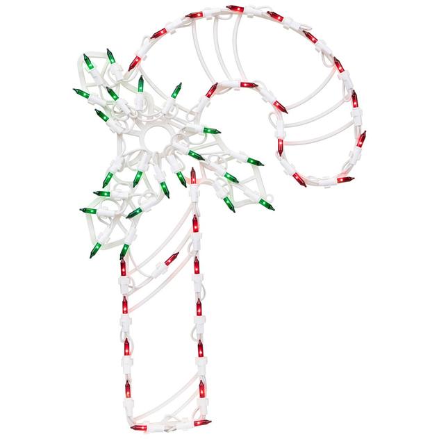 Northlight 18in. Pre-Lit Candy Cane w/ Holly Silhouette