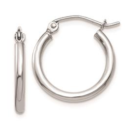 Gold Classics(tm) 10kt. White Gold 13mm Tube Hoop Earrings