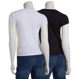 Juniors Urban Rebel 2pk. Nylon Jersey Scoop Neck Cap Sleeve Tees