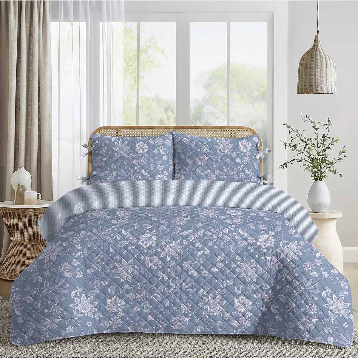 Sabrina Soto 200 Thread Count 3pc. Quilt Set w/ Bows - Jacobean