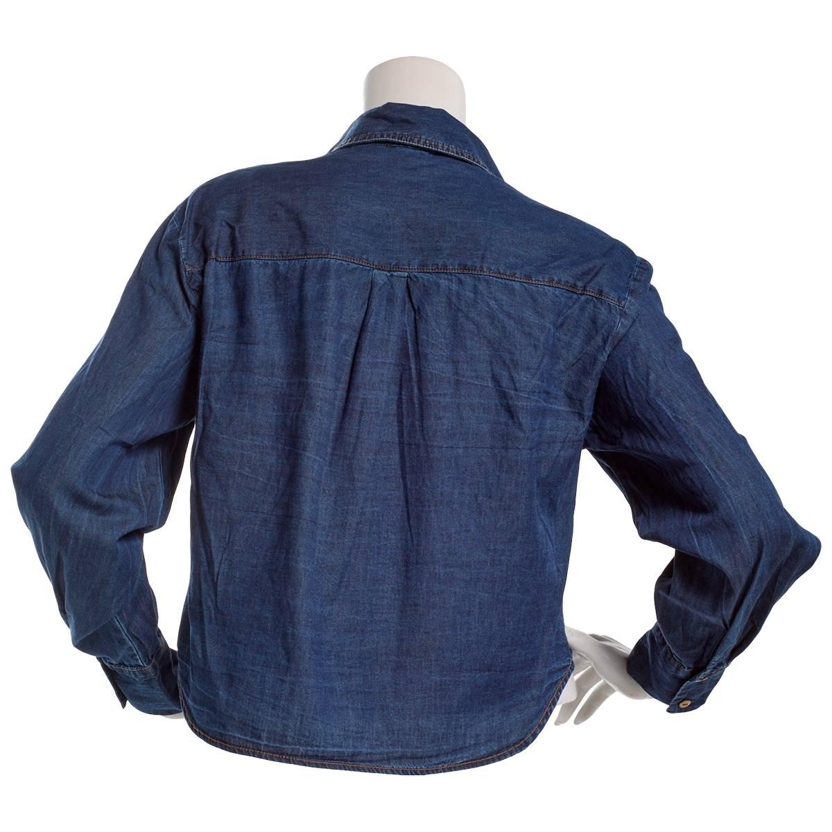 Juniors A. Byer Stretch Denim Button Up Shirt