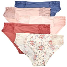 Womens Laura Ashley(R) 5Pk Hipster W/ Lace Panties LS6341-5PKW