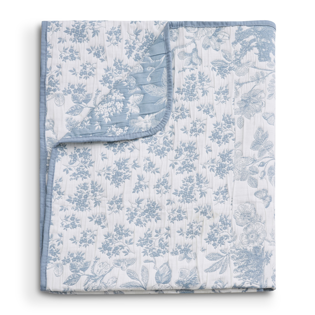 Greenland Home Fashions(tm) Blue Toile Classic Floral Throw Blanket