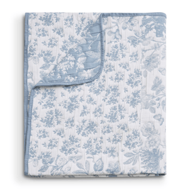 Greenland Home Fashions(tm) Blue Toile Classic Floral Throw Blanket
