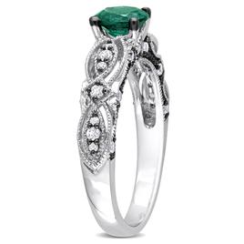 Gemstone Classics™ Lab Created Emerald & White Sapphire Ring