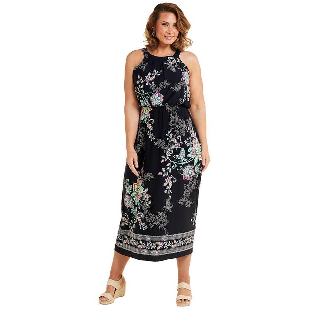 Petite Robbie Bee Sleeveless Halter Neck Floral Blouson Dress
