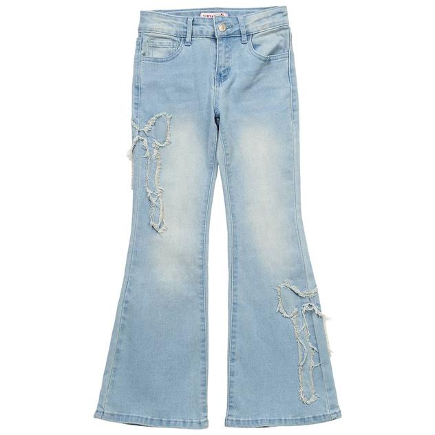 Girls (7-16) 1st Kiss® High Rise Frayed Bow Flare Jeans
