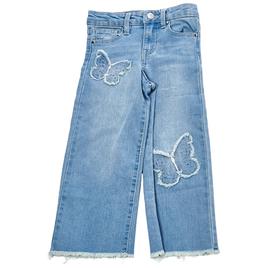 Girls (4-6x) YMI® Butterfly Patch 5 Pocket Wide Leg Jeans
