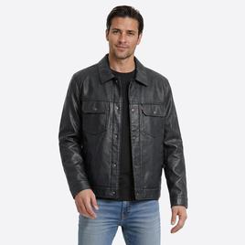 Mens Levi''s 2 Chest Pockets Faux Leather Coat