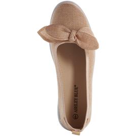 Womens Ashley Blue Canvas With Bow Slip On Flats