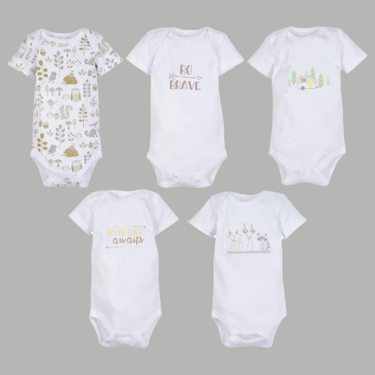 Baby Boy (NB-9M) MiracleWear(R) Woodland Print 5pk. Bodysuits