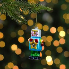 Northlight Seasonal 4.75in. Glass Robot Christmas Ornament