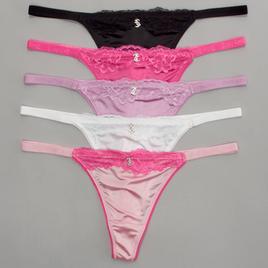 Womens Juicy Couture 5pk Lace Thong Panties JC1929-5PKC