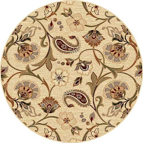 Tayse Impressions Fairfield Beige Round Area Rug - 5'3